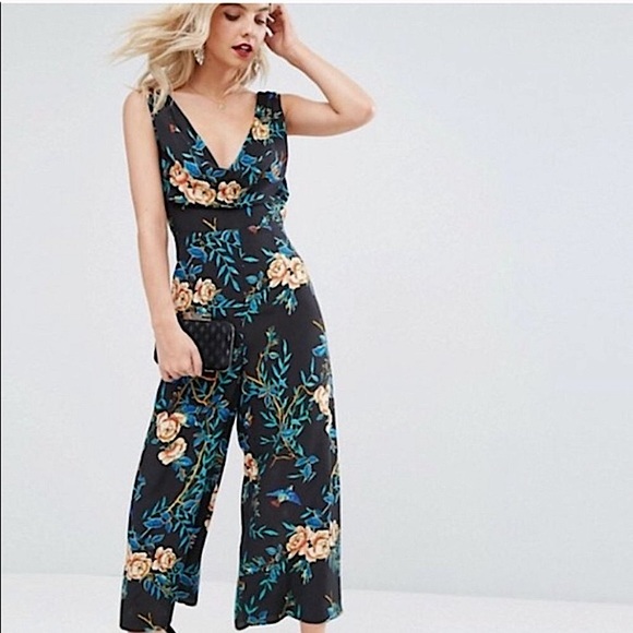 ASOS Pants - ASOS Brave Soul Floral Sleeveless Jumpsuit